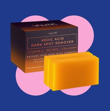 Two bars of soap with packaging highlighting natural ingredients and skin benefits